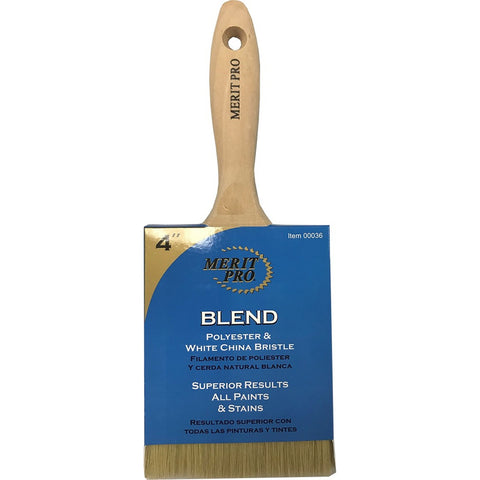 Merit Pro 00036 4 White China Bristle Polyester Beavertail Brush-1PK LANC-161965