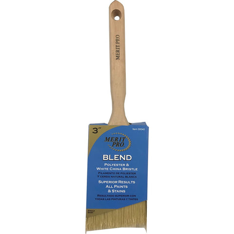 Merit Pro 00040 3 White China Bristle Polyester Angle Sash Brush-1PK LANC-161969