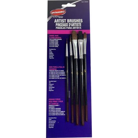 Dynamic 00005 5pc Camel Hair & Bristle Artist Brush Set-1PK LANC-162002