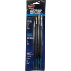 Dynamic 00010 4pc Red Sable & White Bristle Artist Brush Set-1PK LANC-162007