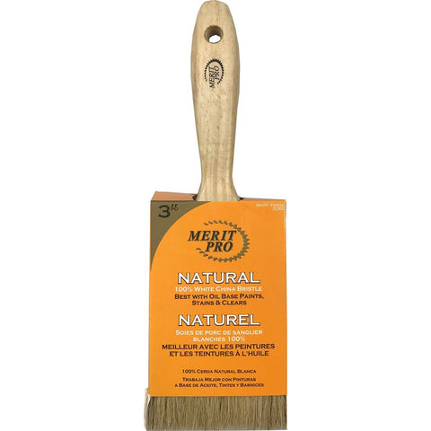 Merit Pro 00360 3 100% White Bristle Beavertail Handle Brush-1PK LANC-162995