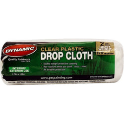 Dynamic 00377 9' x 12' 2mil Rolled Clear Plastic Drop Cloth-1PK LANC-163740