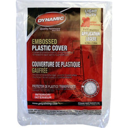 Dynamic 00380 9' x 12' .3mil Flat Packed Embossed Clear Plastic Drop Cloth-1PK LANC-163744