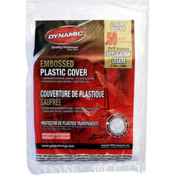 Dynamic 00381 9' x 12' .5mil Flat Packed Embossed Clear Plastic Drop Cloth-1PK LANC-163745