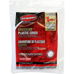 Dynamic 00382 9' x 12' 1mil Flat Packed Embossed Clear Plastic Drop Cloth-1PK LANC-163746