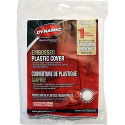 Dynamic 00388 10' x 20' 1mil Flat Packed Embossed Clear Plastic Drop Cloth-1PK LANC-163752