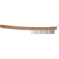 Dynamic 00401 14 3 x 19 Row Wood Handle Tempered Steel Wire Brush w/Scraper-1PK LANC-164131