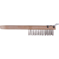 Dynamic 00404 11 4 x 11 Row Heavy Duty Wood Handle Tempered Steel Wire Brush w/Scraper-1PK LANC-164141