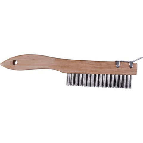 Dynamic 00403 4 x 16 Row Wood Shoe Handle Wire Brush w/Scraper-1PK LANC-164153