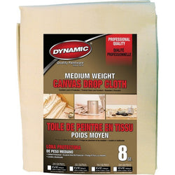 Dynamic 02020LAN 9' x 12' (2.74m x 3.66m) 8oz Medium Weight Canvas Drop Cloth-1PK LANC-164222
