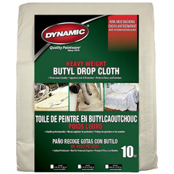 Dynamic 02080LAN 9' x 12' (2.74m x 3.66m) 10oz Heavy Weight Butyl Drop Cloth-1PK LANC-164233