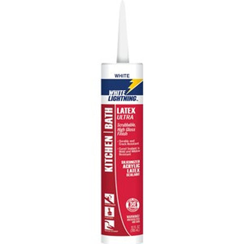White Lightning W22000010 10 oz. White Kitchen & Bath Latex Ultra Sealant-12PK LANC-1650