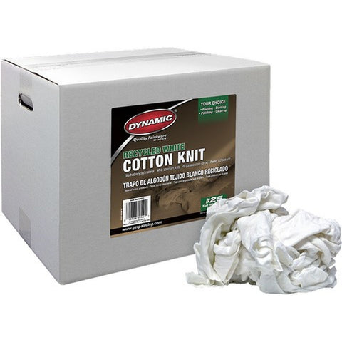 Dynamic 64021 #25 20Lb Box Recycled White Cotton Knit Wiping Cloth-1PK LANC-179604