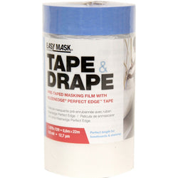 Trimaco 949460 Easy Mask .6m x 22m(2'x72') Tape & Drape Plastic Pretaped Drop Cloth-1PK