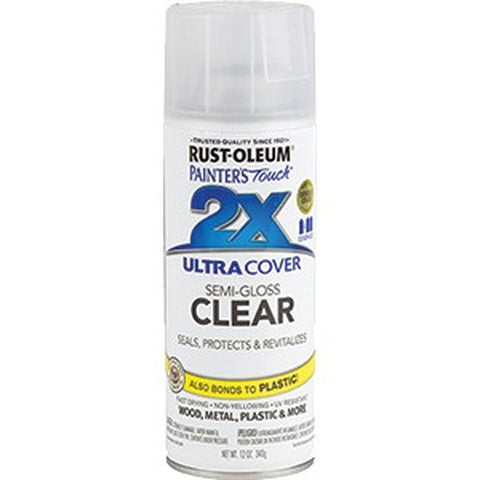 Rust-Oleum 249859 12oz Semi-Gloss Clear 2X Ultra Cover Painters Touch Spray Paint-1PK LANC-182033
