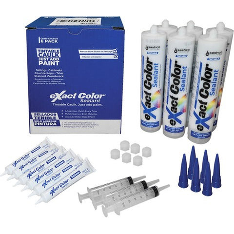 Sashco 12005 Exact Color Caulk Contractor Pk - 6 Cartridges 3 Syringes 6 Activator LANC-182547