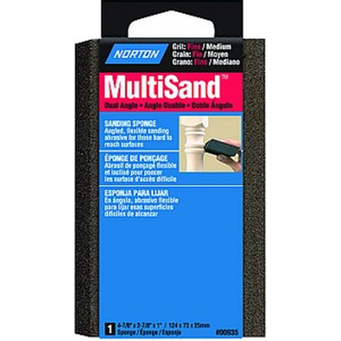 Norton 00935 4-7/8 x 2-7/8 x 1 MultiSand Fine/Med Dual Angle Sponge-1PK LANC-18812