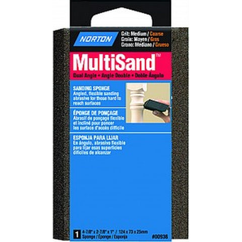 Norton 00936 4-7/8 x 2-7/8 x 1 MultiSand Med/Coarse Dual Angle Sponge-1PK LANC-18813