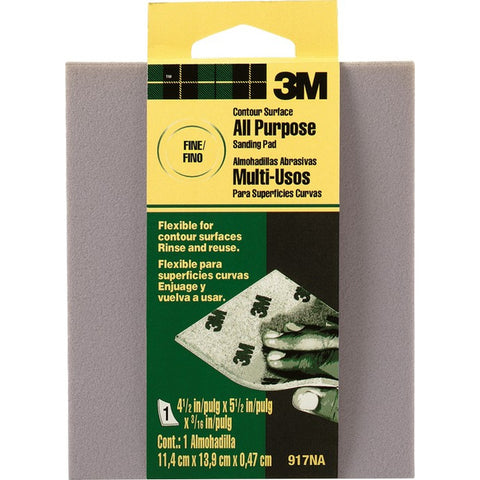 3M 917DC-NA 4-1/2 x 5-1/2 x 3/16 Fine General Purpose Contour Surface Sanding Pad-1PK LANC-18847