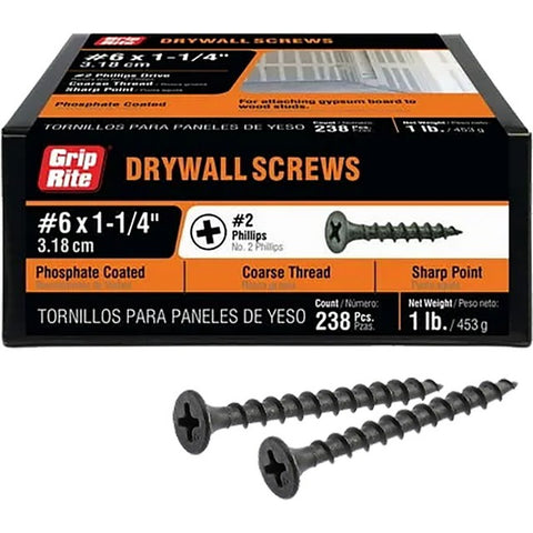 PrimeSource 114CDWS1 1lb 1-1/4 Coarse Drywall Screw-1PK LANC-194970