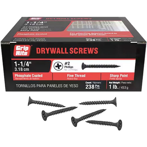 PrimeSource 114DWS1 1lb 1-1/4 Fine Drywall Screw-1PK LANC-194976