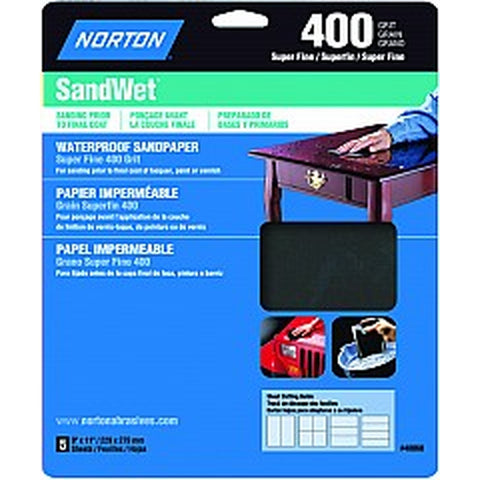 Norton 48060 9 x 11 400 SandWet Waterproof Paper Sheet (5pk) LANC-20125