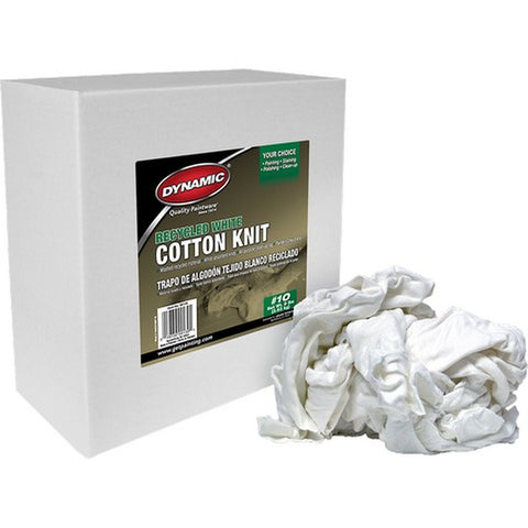 Dynamic 99139 #10 8Lb Box Recycled White Cotton Knit Wiping Cloth-1PK LANC-201653