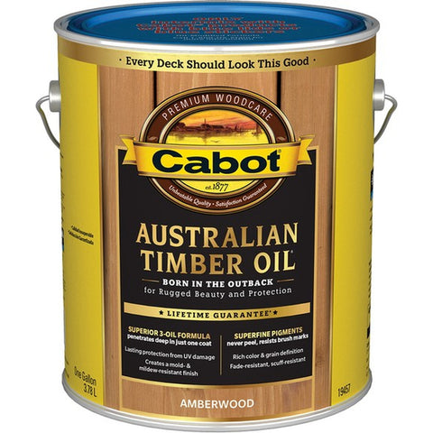 Cabot 19457 1gal Amberwood Australian Timber Oil Wood Finish-1PK LANC-204950
