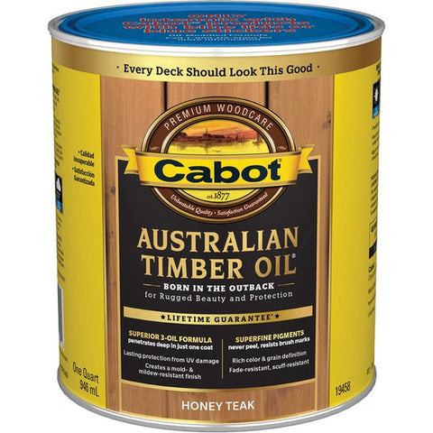 Cabot 19458 qt Honey Teak Australian Timber Oil Wood Finish-1PK LANC-204953