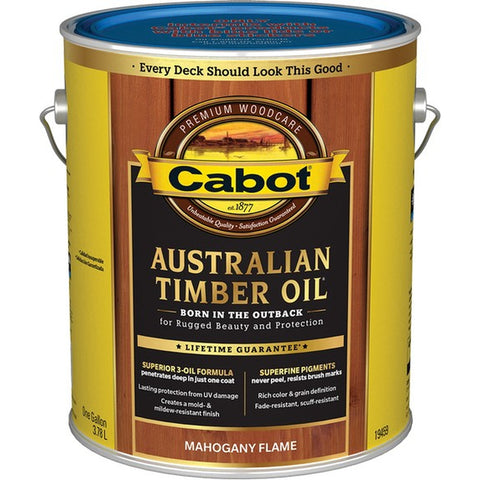 Cabot 19459 1gal Mahogany Flame Australian Timber Oil Wood Finish-1PK LANC-204954