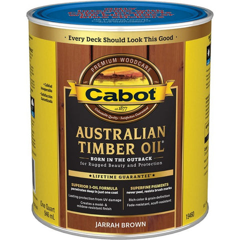 Cabot 19460 qt Jarrah Brown Australian Timber Oil Wood Finish-1PK LANC-204957