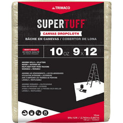 Trimaco 51121 9' x 12' 10 oz. Super Tuff Canvas Drop Cloth-1PK LANC-205380