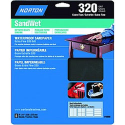 Norton 48080 9 x 11 320 SandWet Waterproof Paper Sheet (5pk) LANC-20555