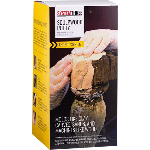 System Three 1600K16 Qt Kit Sculpwood Putty Two Part Epoxy 16 oz. Resin & 16 oz. Hardener-1PK