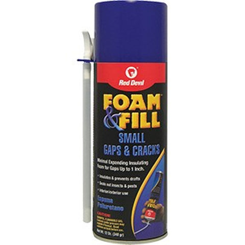 Red Devil 0913 12oz Foam & Fill Small Gaps & Cracks Expanding Polyurethane Foam Sealant-1PK