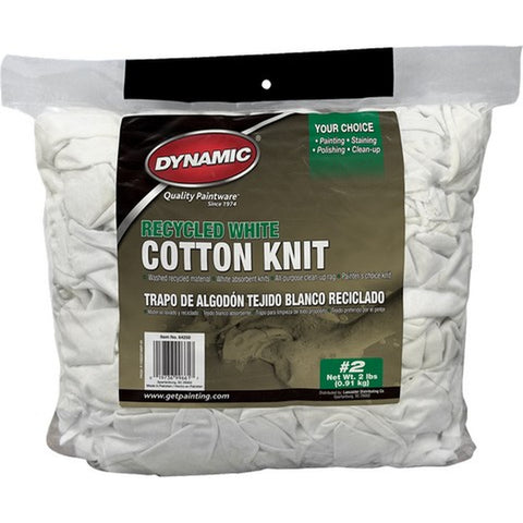 Dynamic 64250 #2 2Lb Bag Recycled White Cotton Knit Wiping Cloth-1PK LANC-207822
