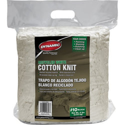 Dynamic 00625 #10 8Lb Block Recycled White Cotton Knit Wiping Cloth-1PK LANC-207825