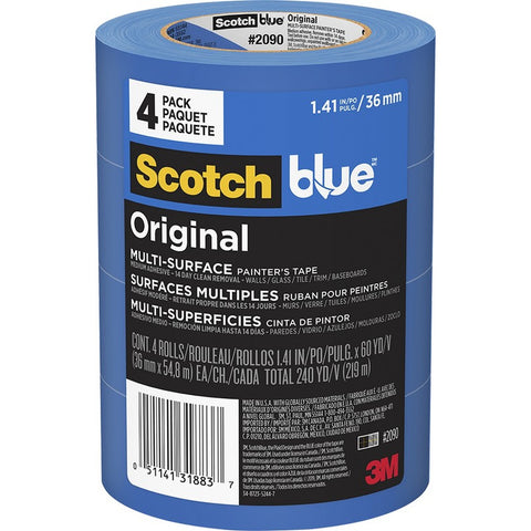 3M 2090-36EVP 1.41 x 60yd (36mm) ScotchBlue Original Painters Tape (4pk) LANC-207894