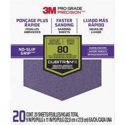 3M SHCP80-PGP20T 9 x 11 Coarse (80 Grit) Pro Grade Precision Faster Sanding Sheets (20pk) LANC-207904