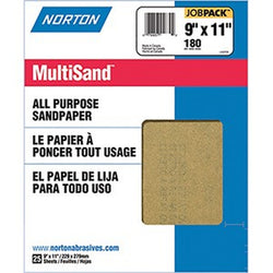 Norton 00355 9 x 11 180A MultiSand Paper Sheets UPC (25pk) LANC-208115