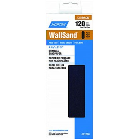 Norton 01208 4-3/16 x 11 P120D WallSand Paper Cut Sheet (25pk) LANC-208259