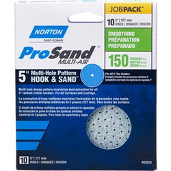 Norton 03220 5 P150B ProSand Multi-Air Cyclonic Paper H&L Vac Disc (10pk) LANC-208271