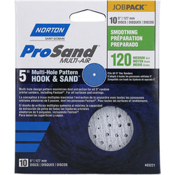 Norton 03221 5 P120C ProSand Multi-Air Cyclonic Paper H&L Vac Disc (10pk) LANC-208272