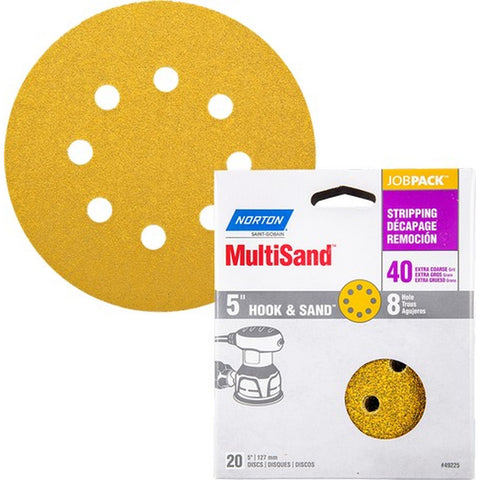 Norton 49225 5 8 Hole P40 Hook & Sand Paper H&L Vac Disc (20pk) LANC-208290