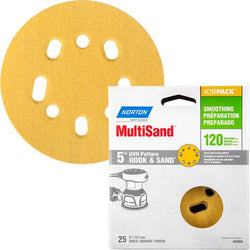Norton 04060 5 5 & 8 Hole P120 Hook & Sand Paper H&L UVH Disc (25pk) LANC-208293