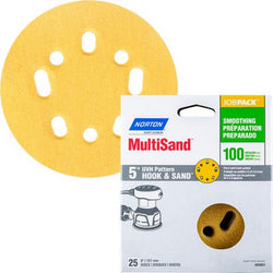 Norton 04061 5 5 & 8 Hole P100 Hook & Sand Paper H&L UVH Disc (25pk) LANC-208294