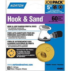 Norton 04063 5 5 & 8 Hole P60 Hook & Sand Paper H&L UVH Disc (25pk) LANC-208295