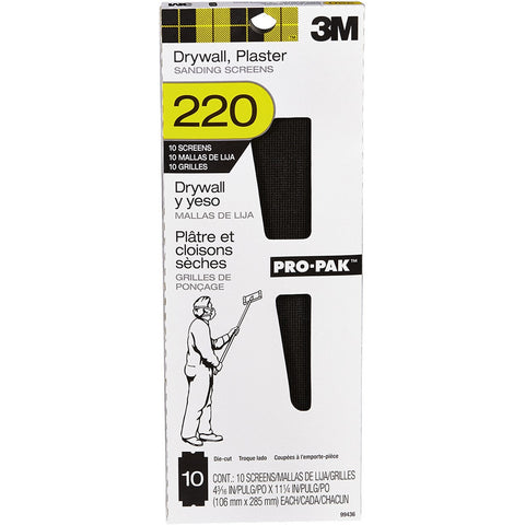 3M 99436 4-3/16 x 11-1/4 220 Pro-Pak Drywall Sanding Screens (10pk) LANC-208378