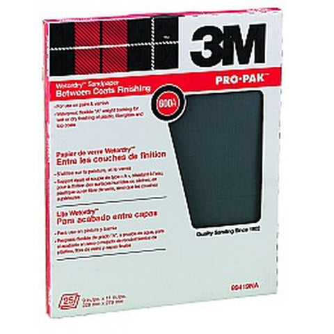 3M 99419NA 9 x 11 600A Pro-Pak Wetordry Sanding Sheets (25pk) LANC-208412