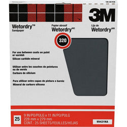 3M 99421NA 9 x 11 320A Pro-Pak Wetordry Sanding Sheets (25pk) LANC-208414